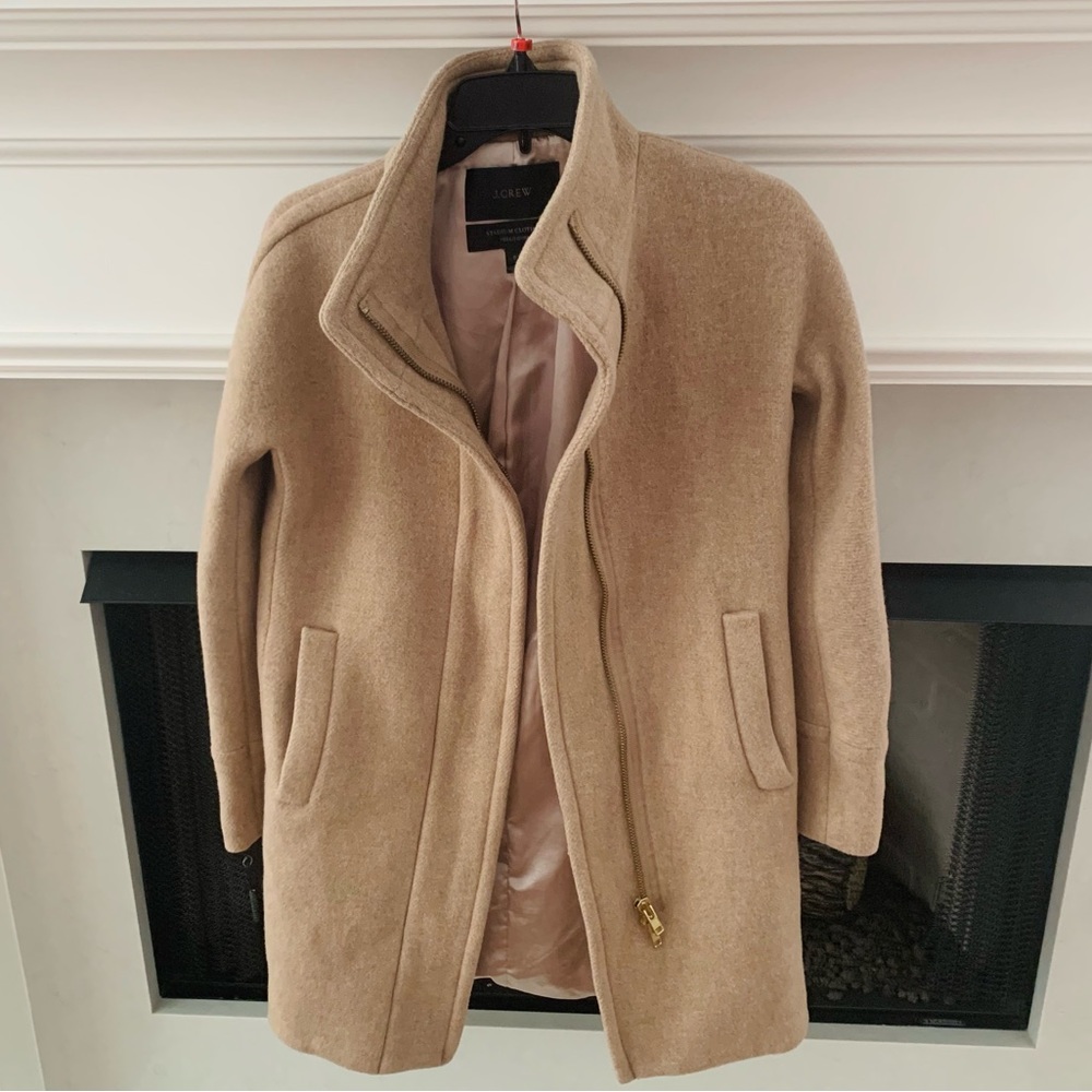 J crew tan stadium coat